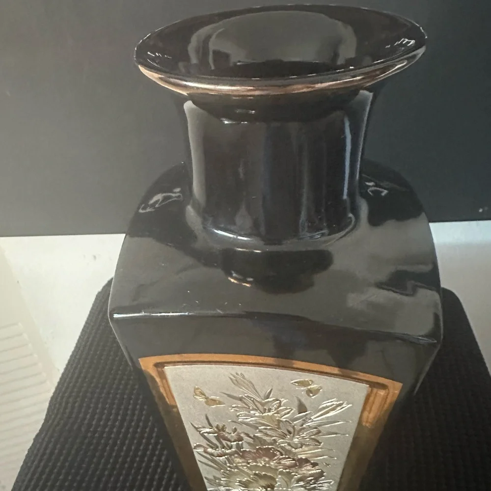 Chokin Art Vase by Hara 4 Seasons Gilded Geisha
